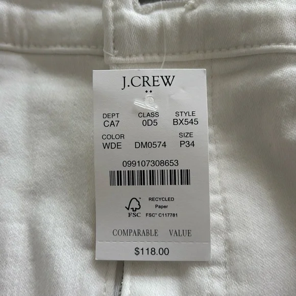 NWT J. Crew Petite High Rise Flare Crop Jean Pant in Signature Stretch 34P WHITE - Picture 11 of 12